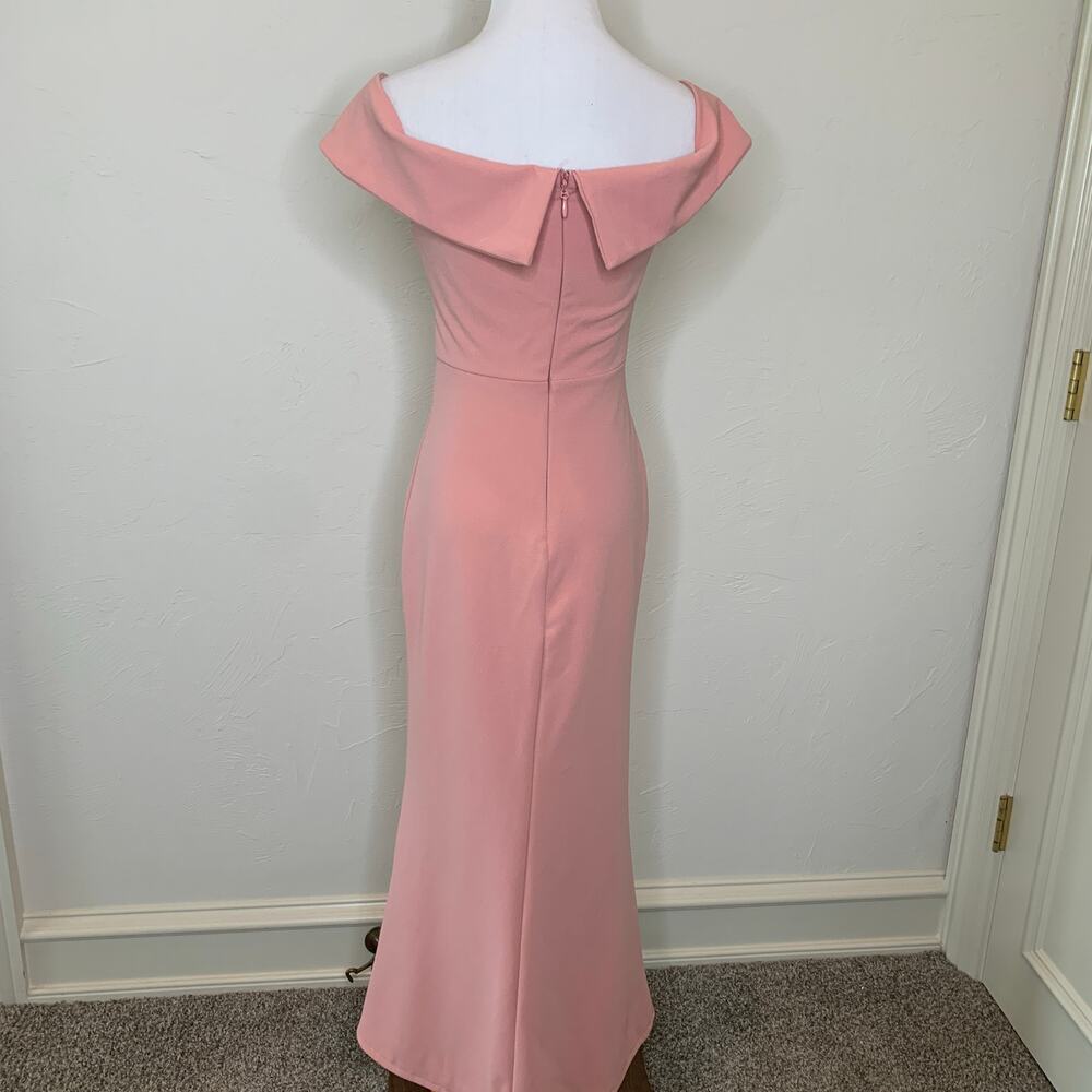 Lulu's Pink Portrait Neck Gown Dress Sz Small - Picture 2 of 12